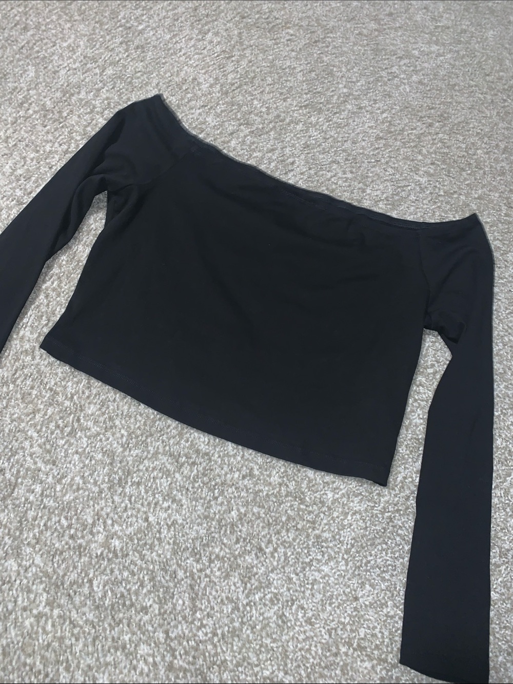Women’s Off-Shoulder Long Sleeve Top - Black